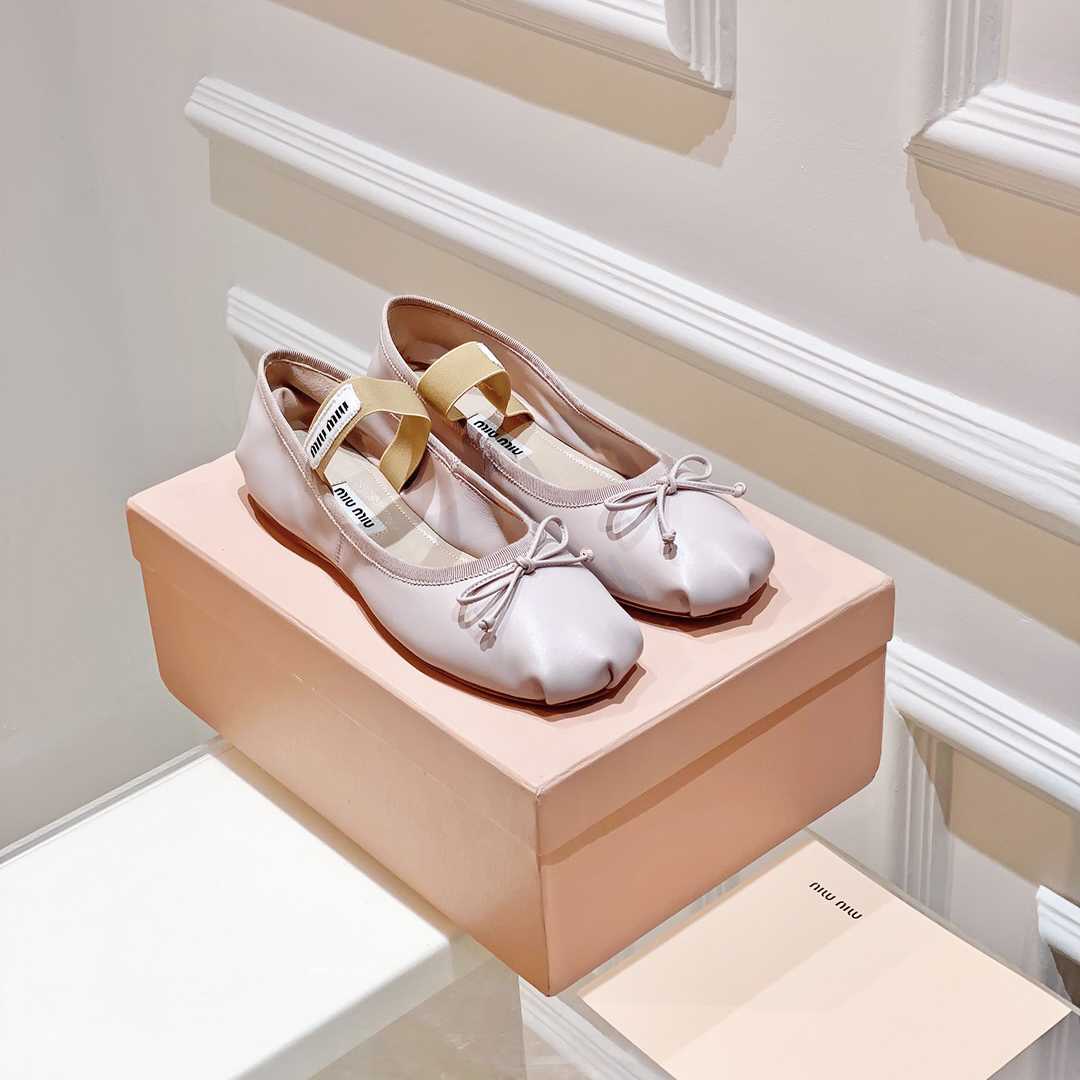 Miu Miu Satin Bow Ballerina Flats - everydesigner