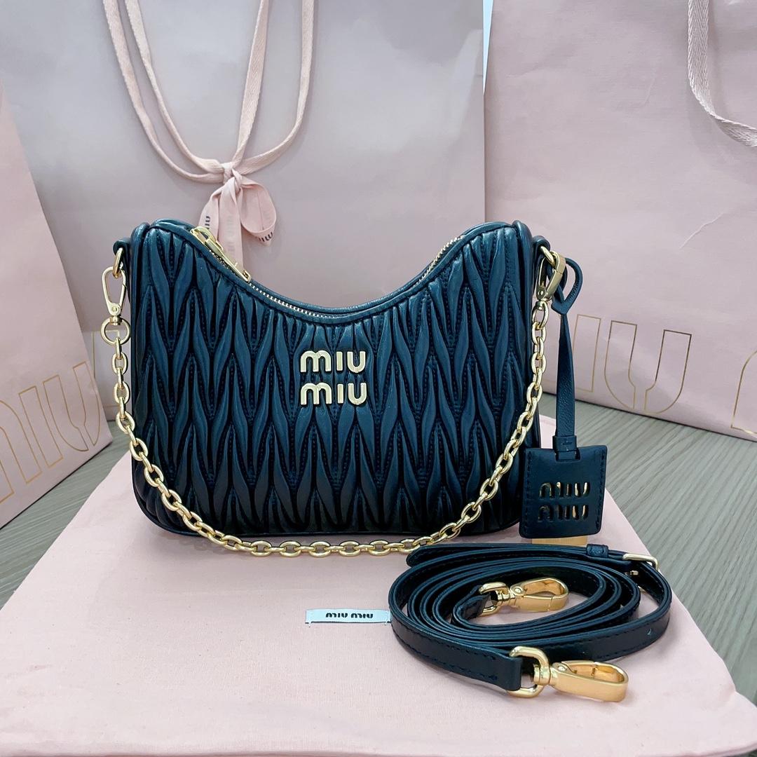 Miu Miu Matelassé Nappa Leather Shoulder Bag - everydesigner