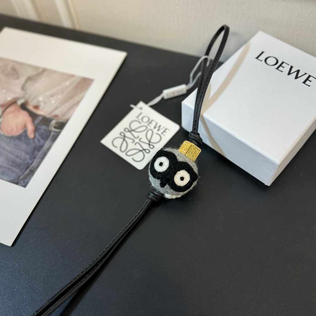 Loewe Owl charm In Felt And Calfskin - everydesigner