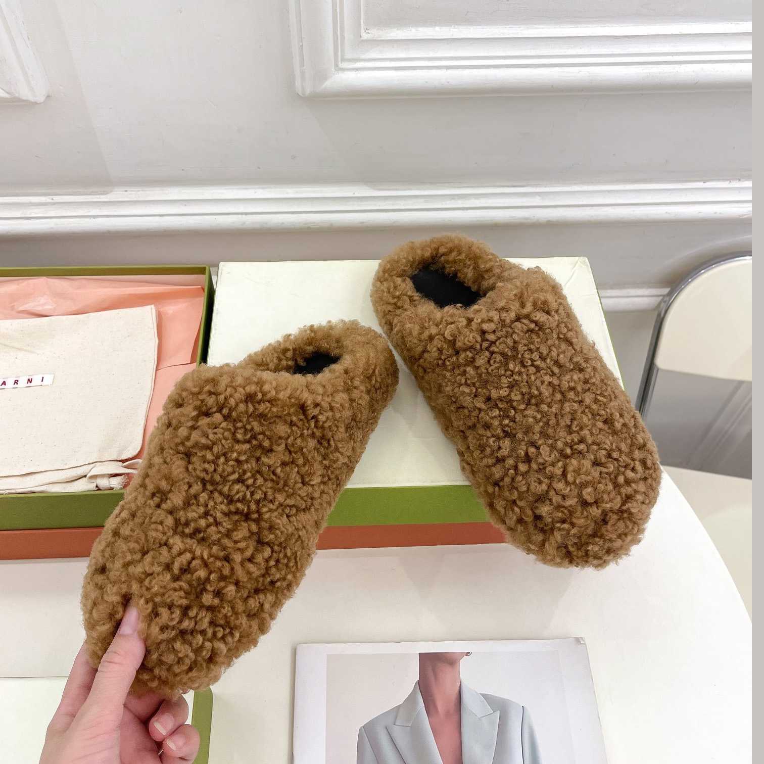 Marni Lamb Fur Mules - everydesigner