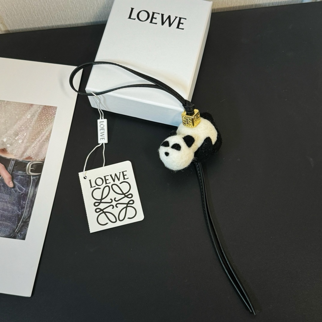 Loewe Panda Charm In Felt And Calfskin - everydesigner