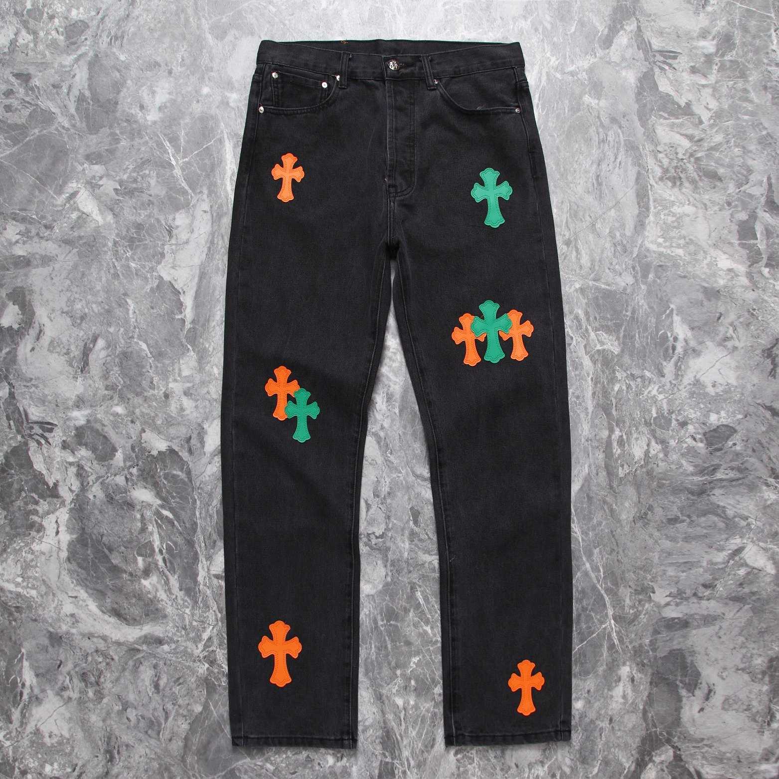 Chrome Heart Cross Patch Denim Jeans - everydesigner