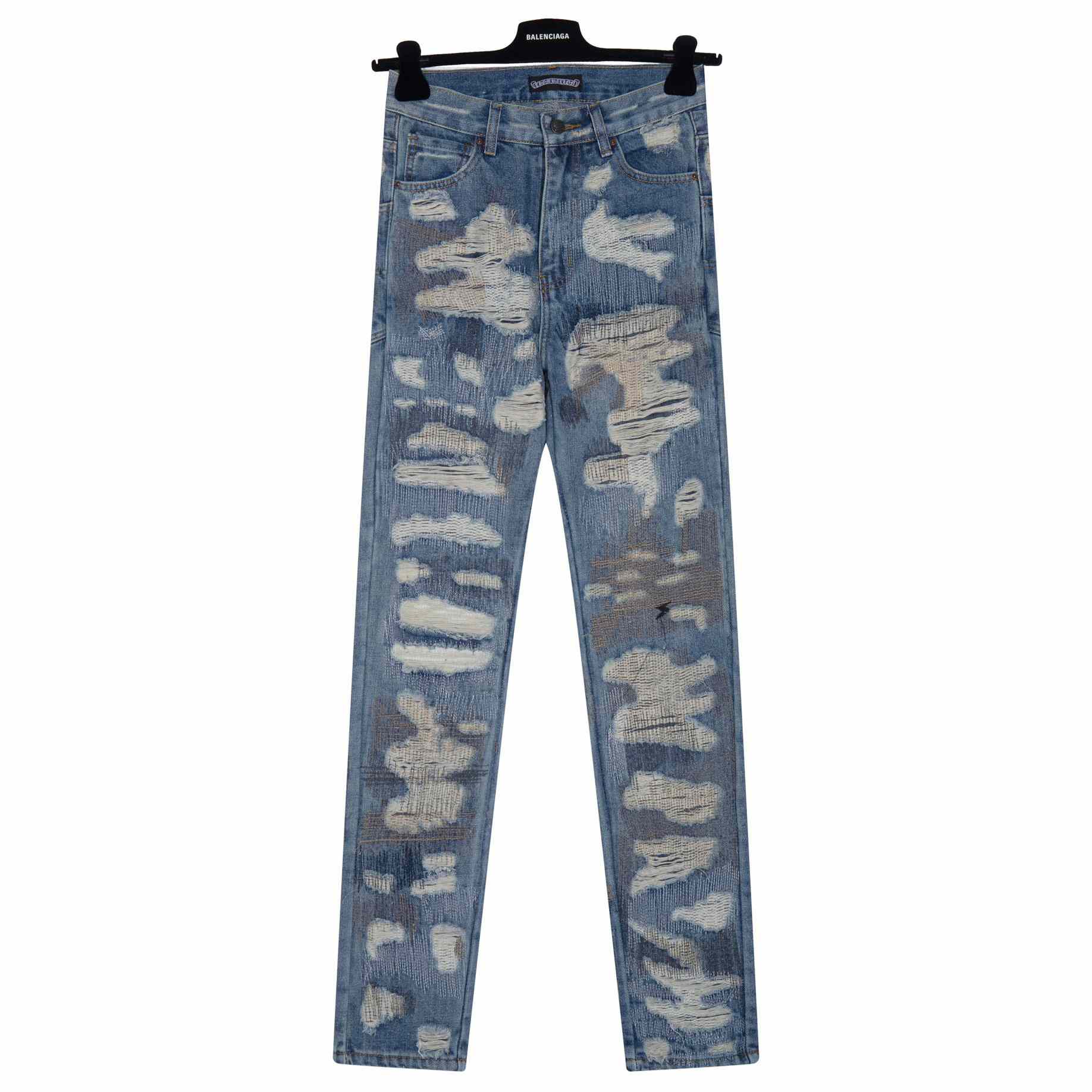 Chrome Heart Distressed Denim jean - everydesigner