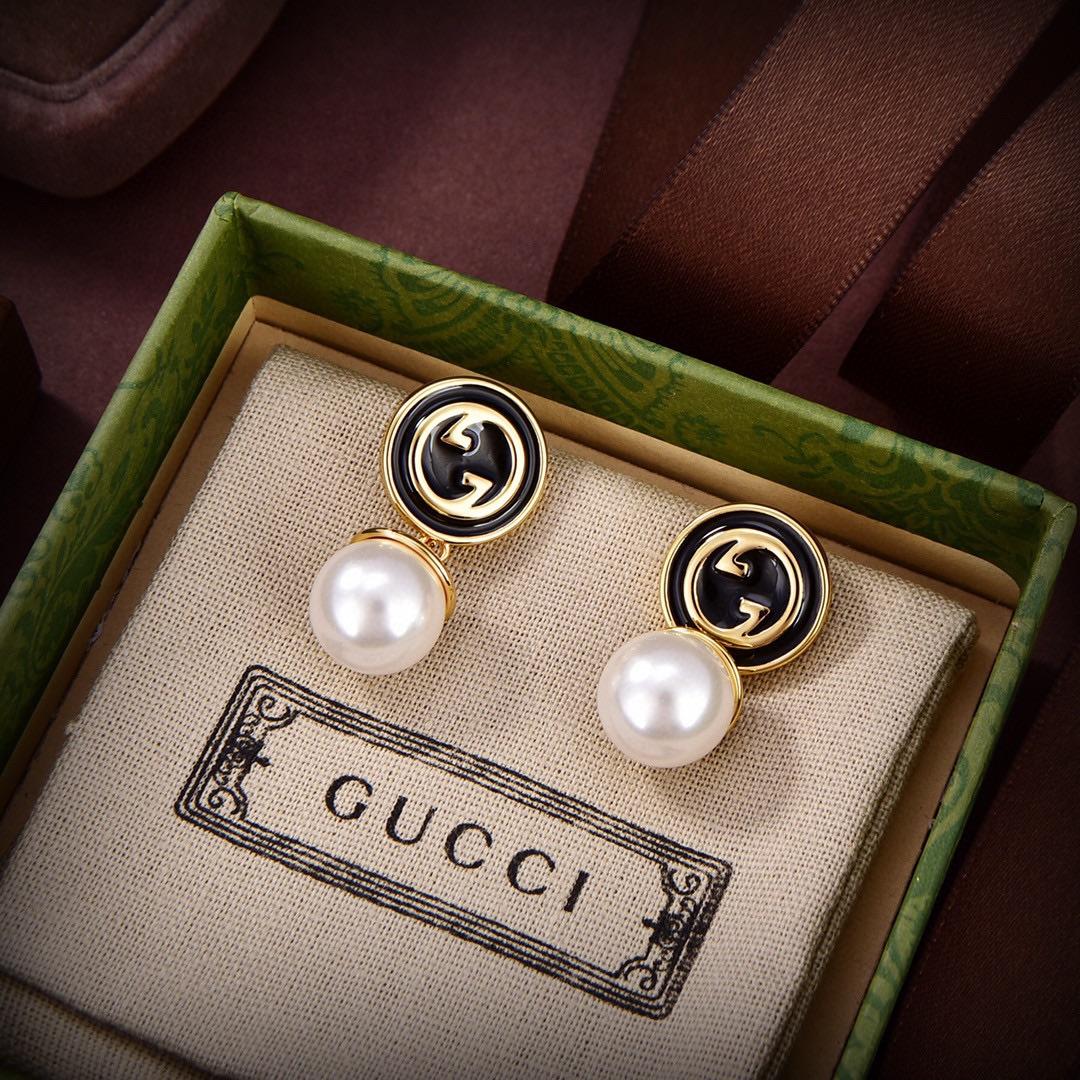 Gucci Blondie Pearl Drop Earrings - everydesigner