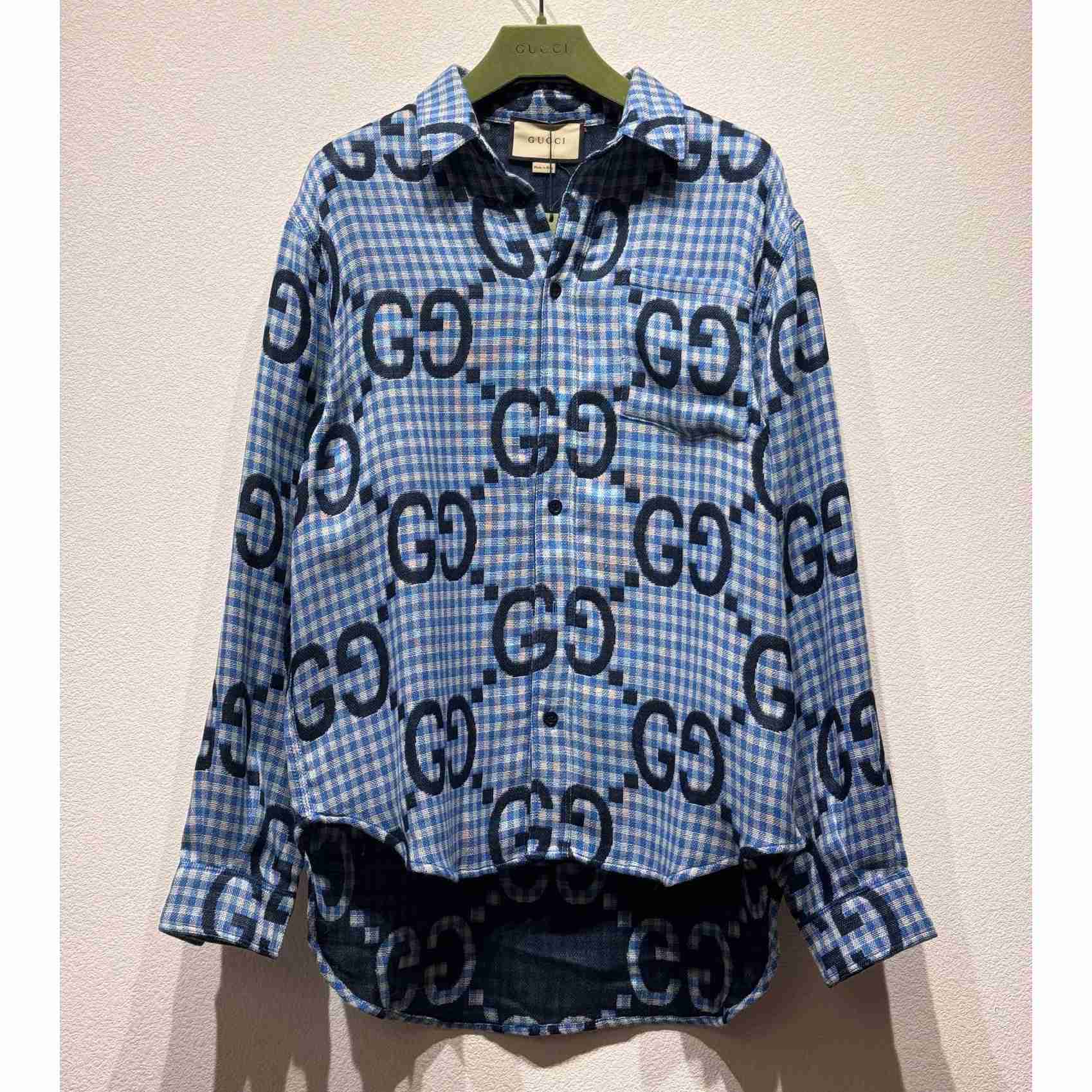 Gucci Jumbo GG Checked Wool Shirt - everydesigner