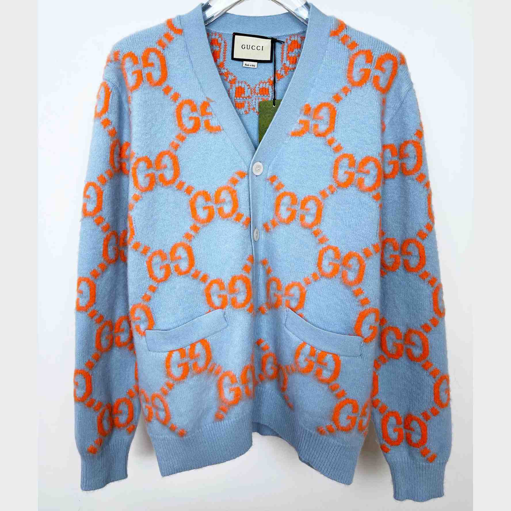 Gucci Wool Cardigan With GG Intarsia - everydesigner