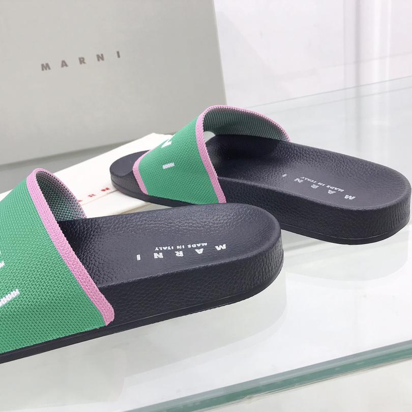 Marni Intarsia-knit Flat Slides - everydesigner