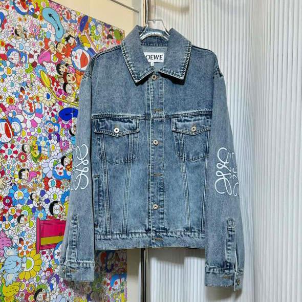 Loewe Anagram Jacket In Denim In Blue  - everydesigner