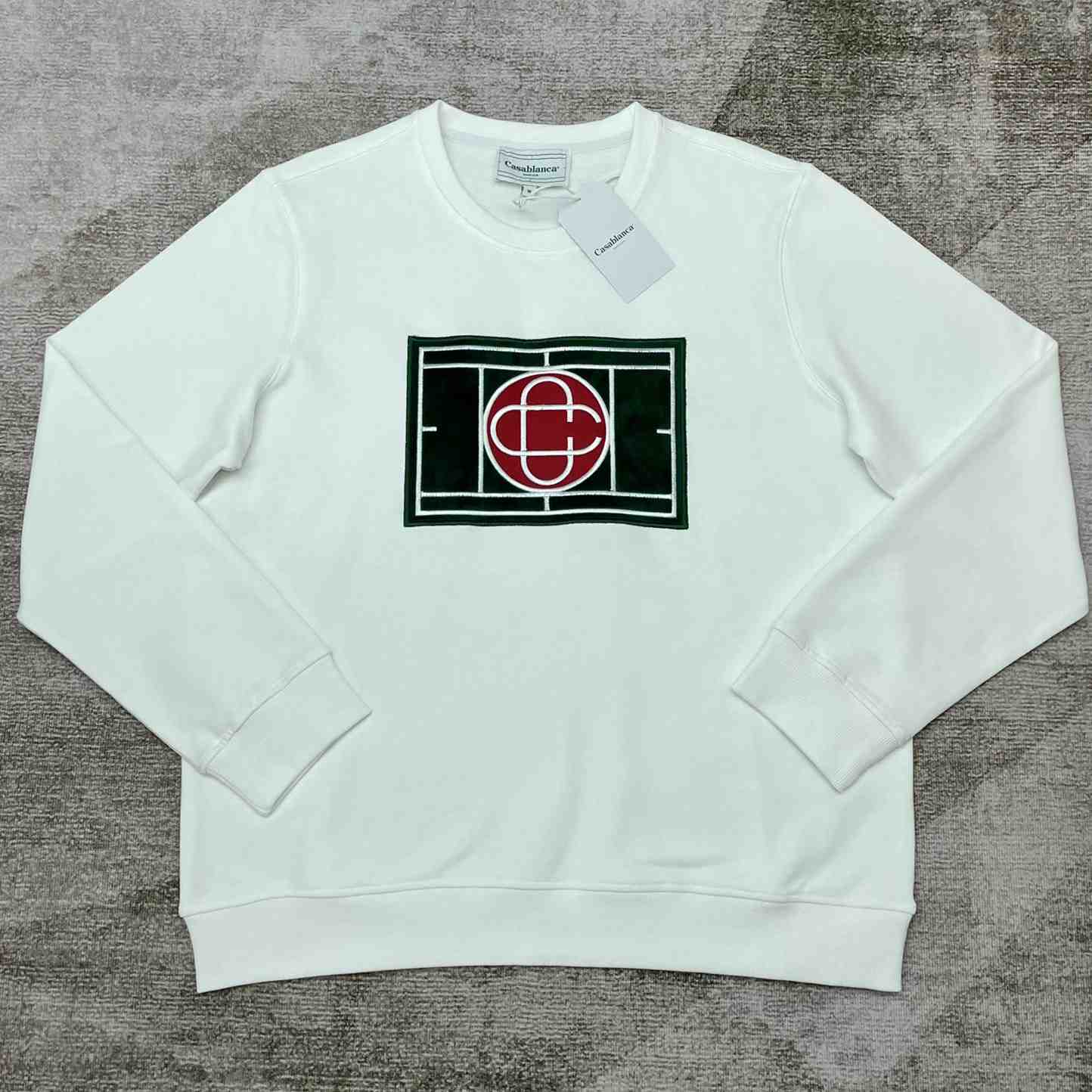 Casablanca Tennis Court Chenille Crew Sweat - everydesigner