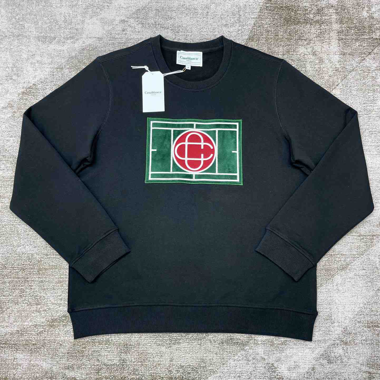 Casablanca Tennis Court Chenille Crew Sweat - everydesigner