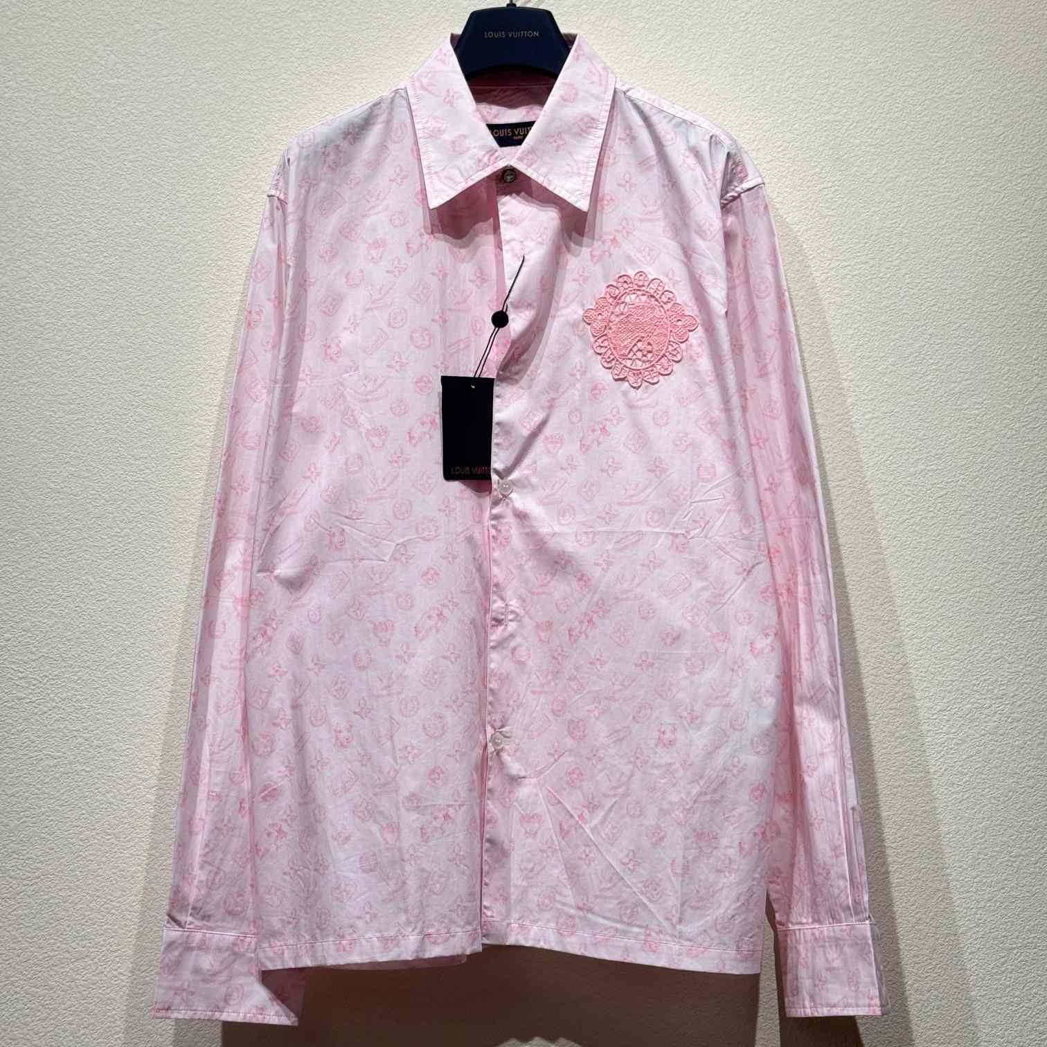 Louis Vuitton Monogram Printed Long-Sleeved Cotton Shirt   1AFQ06 - everydesigner