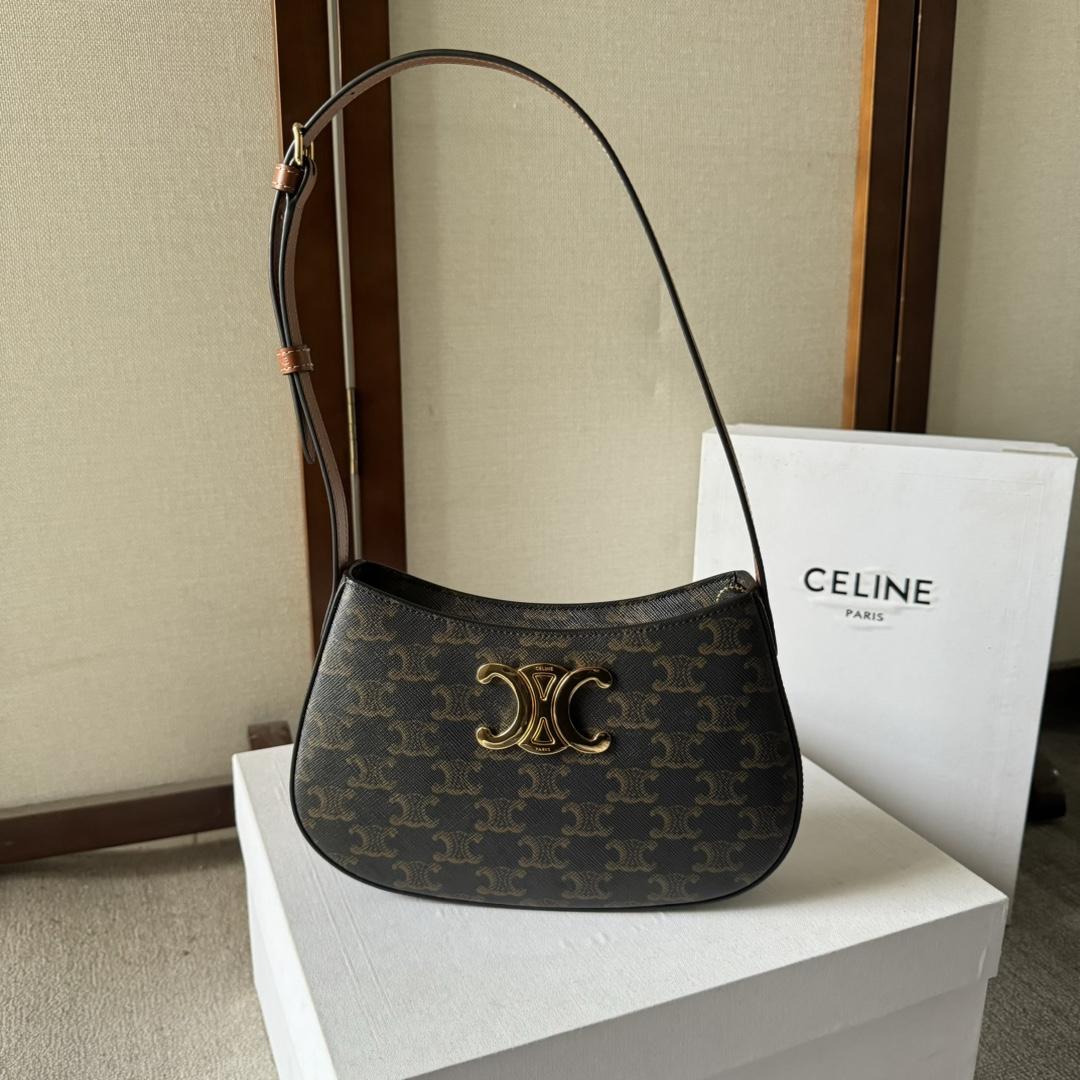 Celine Medium Tilly Bag In Triomphe Canvas And Calfskin  - everydesigner