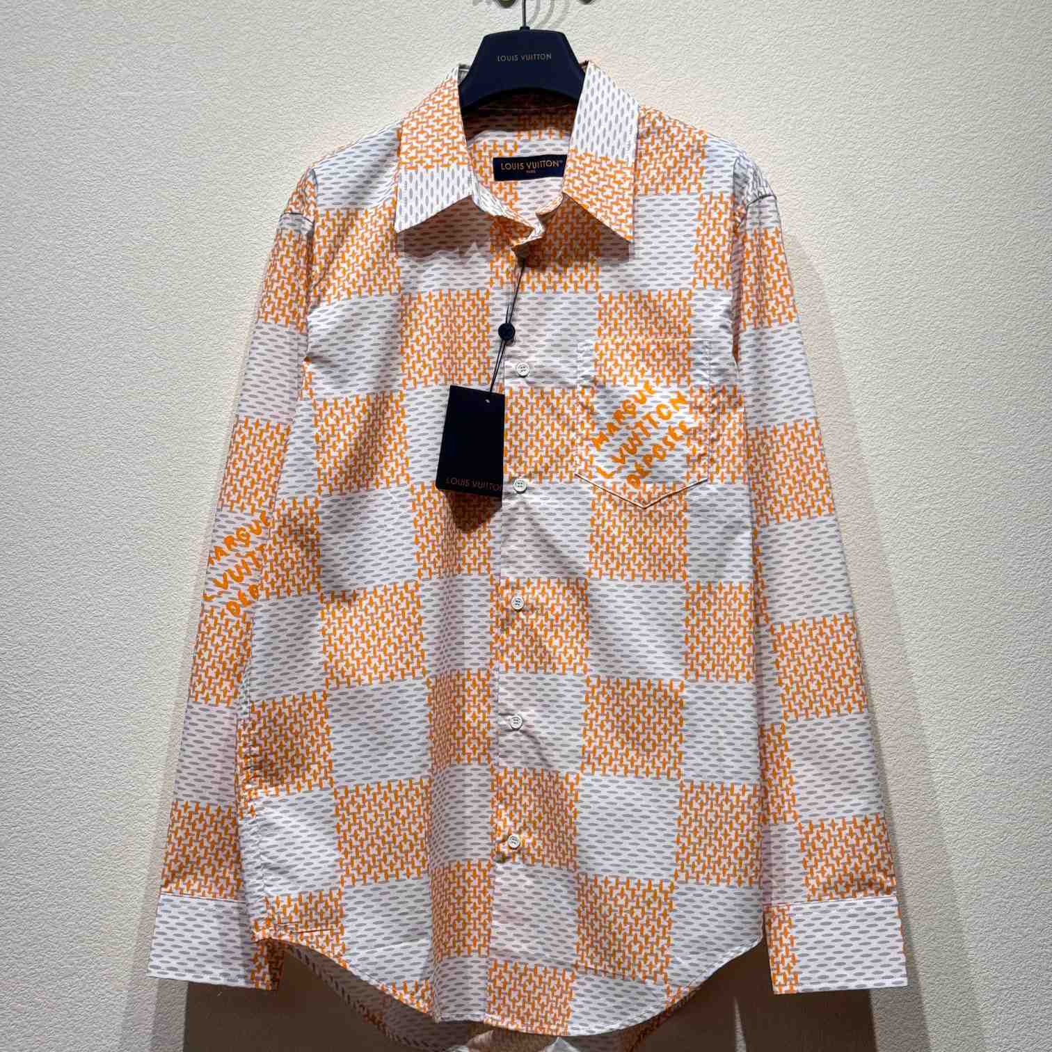 Louis Vuitton Damier Long-Sleeved Classic Cotton Shirt - everydesigner