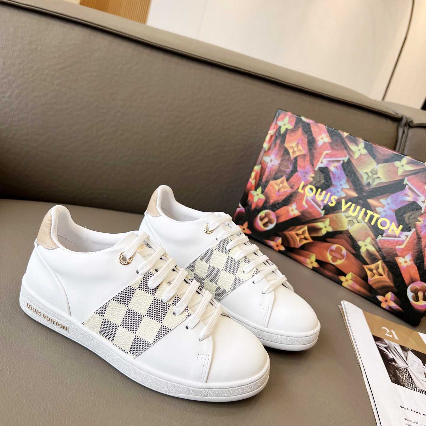 Louis Vuitton Damier Azur Front Row Sneaker - everydesigner