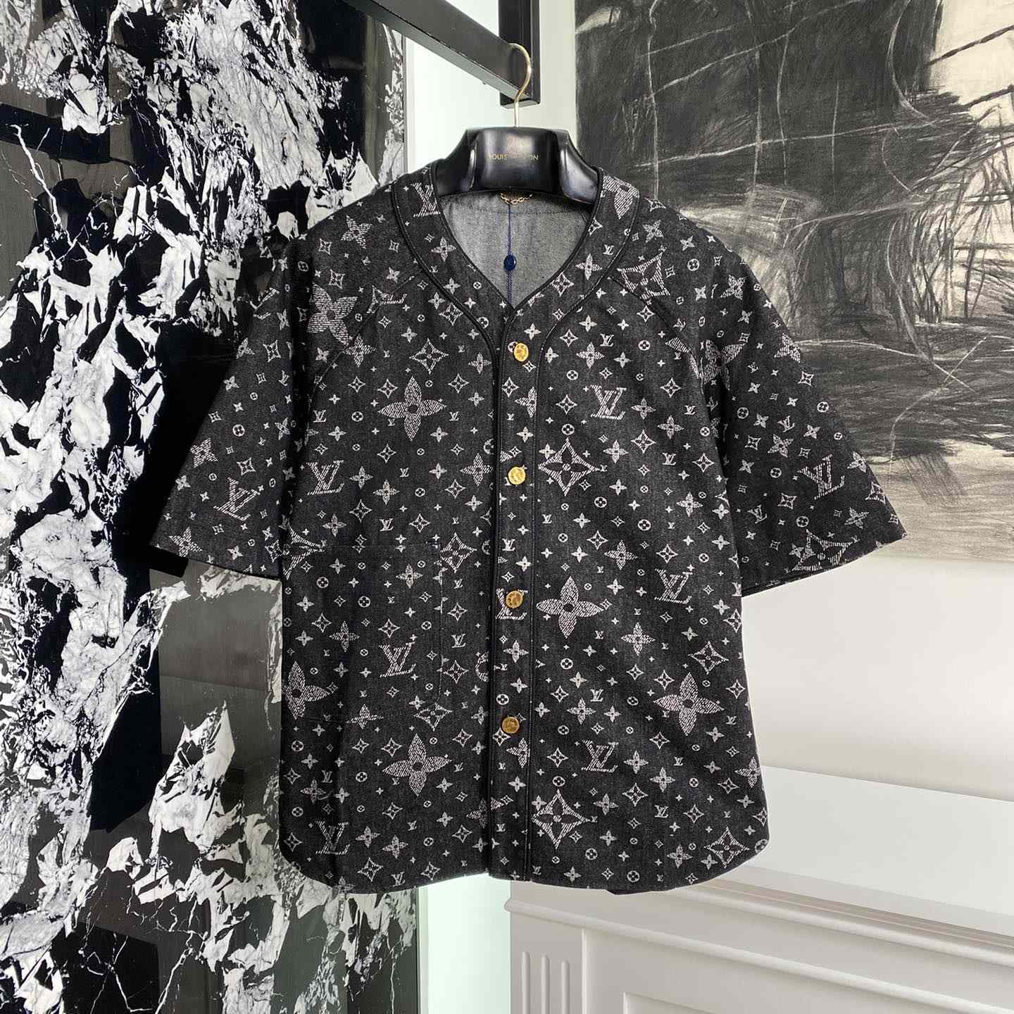 Louis Vuitton Monogram Denim Baseball Shirt - everydesigner