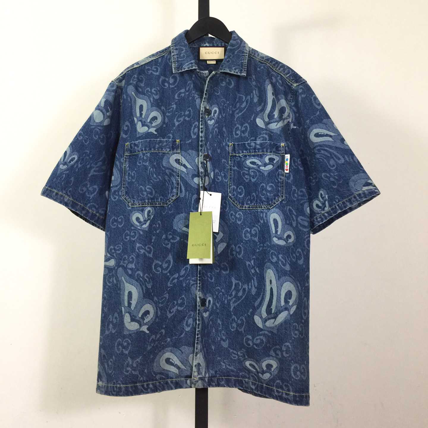 Gucci GG Liquid Hearts Denim Shirt - everydesigner