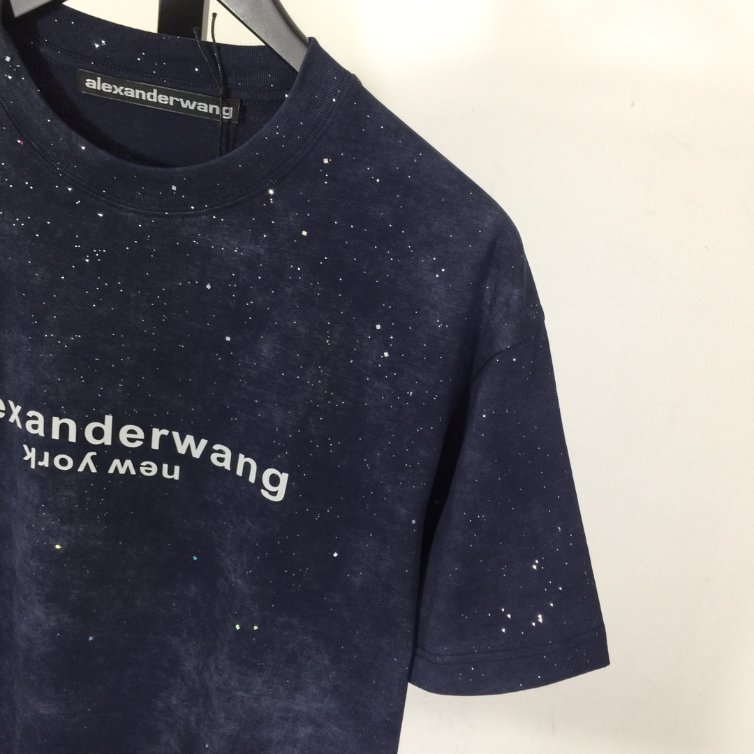 Alexander Wang Cotton T-shirt In Blue - everydesigner