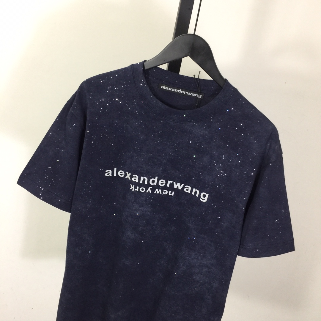 Alexander Wang Cotton T-shirt In Blue - everydesigner