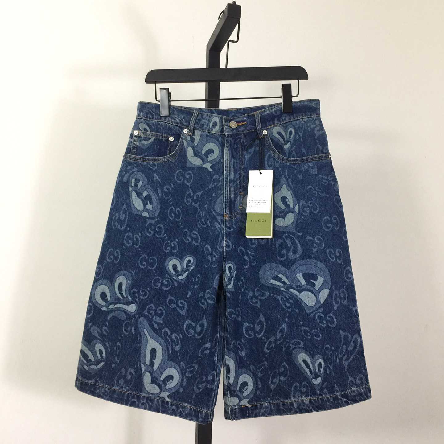 Gucci GG Liquid Hearts Denim Shorts  - everydesigner