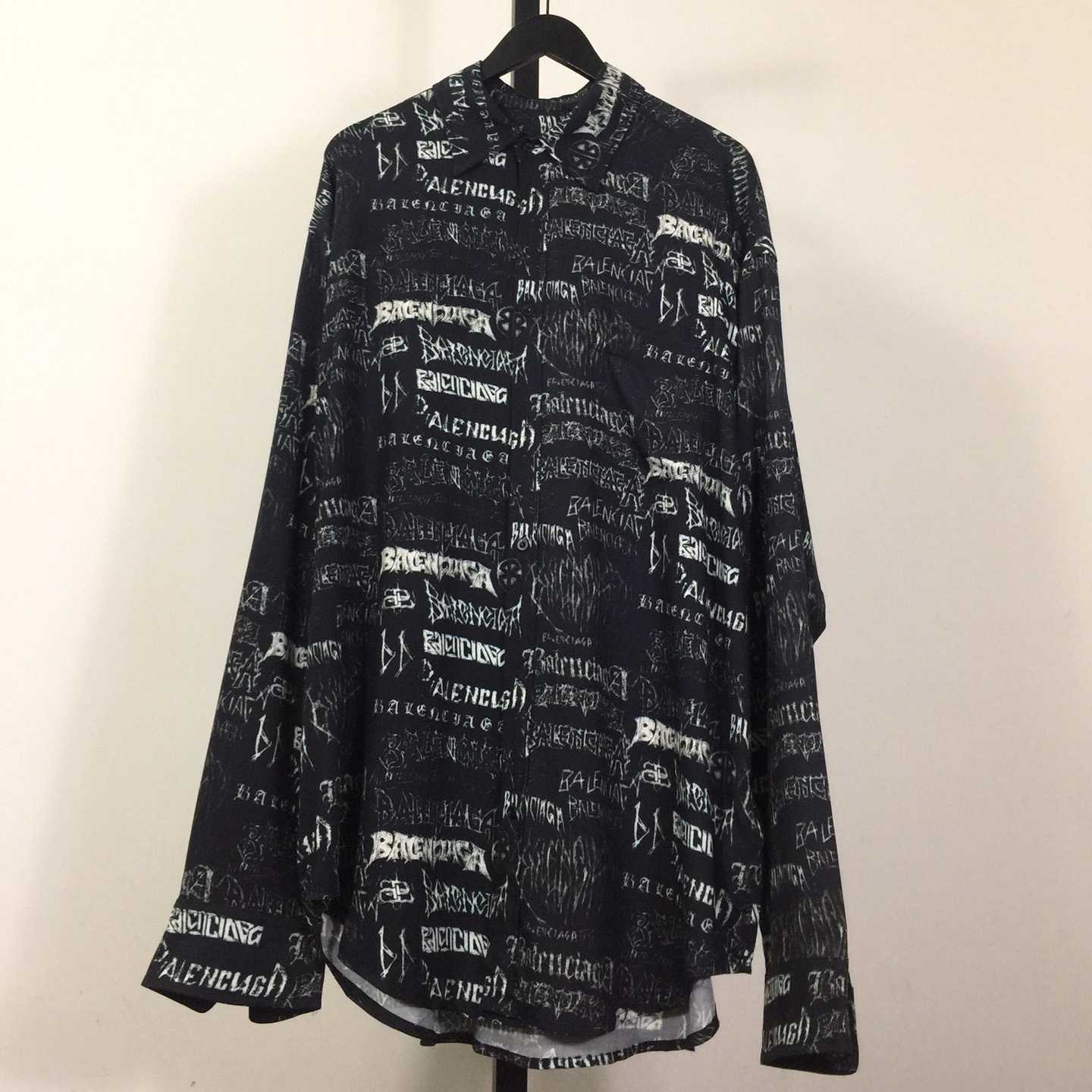 Balenciaga All-Over Logo Long-Sleeve Shirt - everydesigner