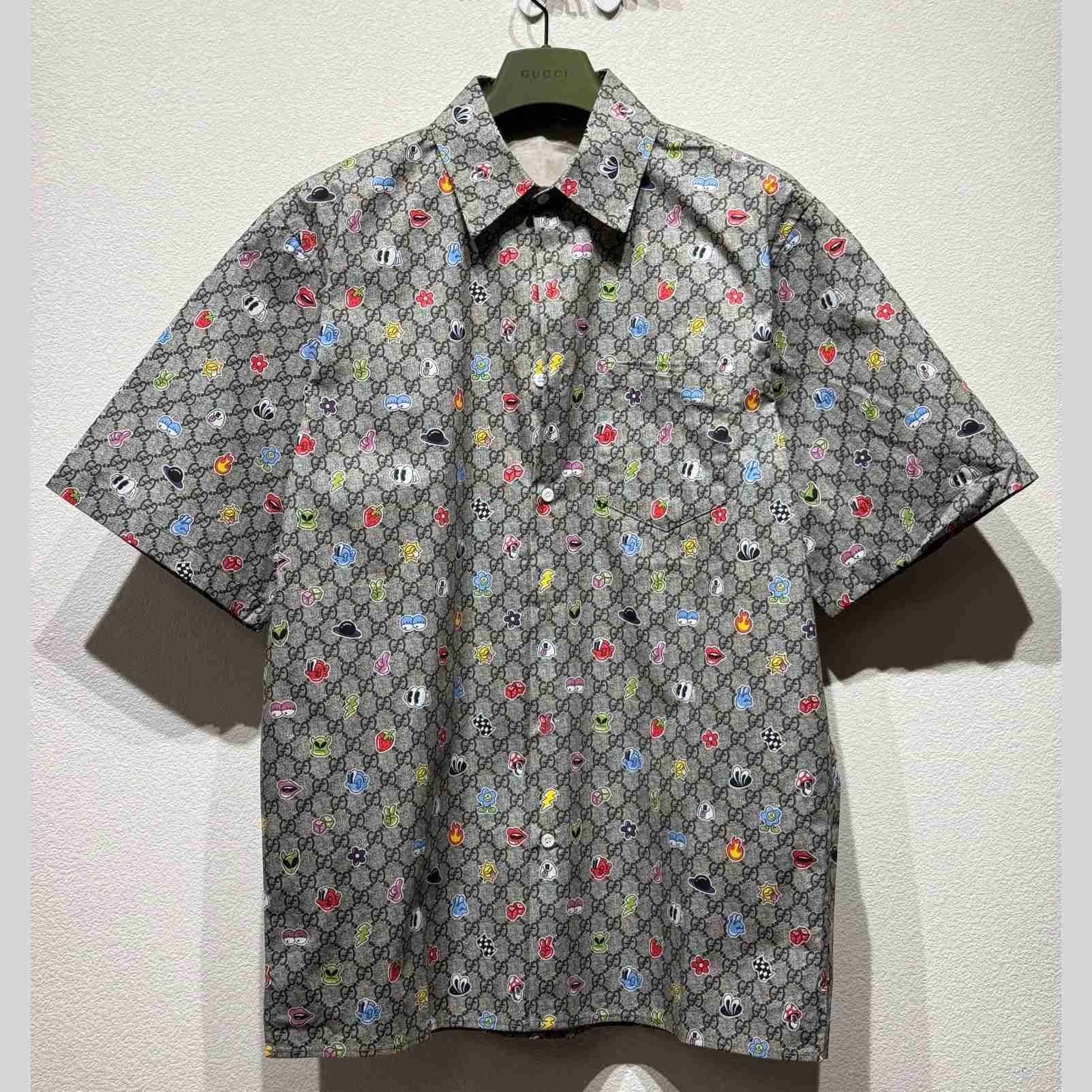 Gucci Cotton Poplin Shirt With Print - everydesigner