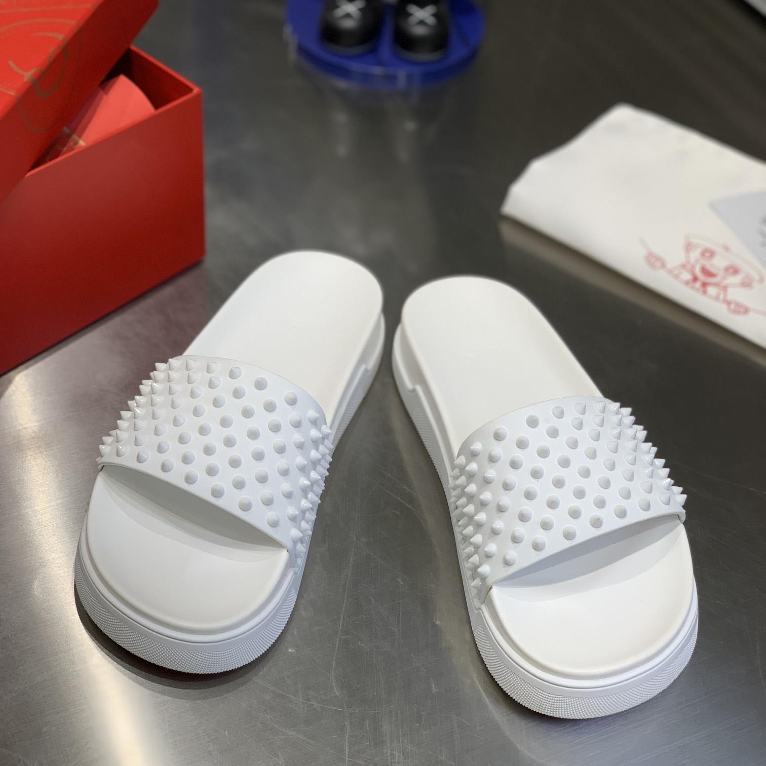 Christian Louboutin Pool Fun Spiked Slides - everydesigner