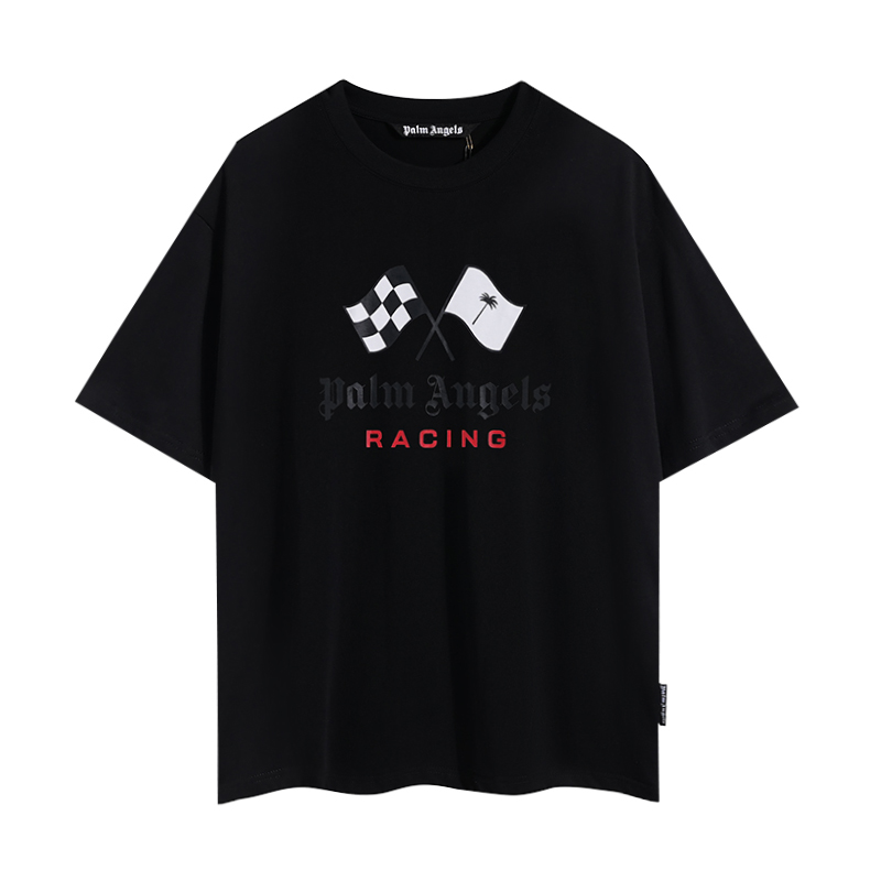 Palm Angels T-Shirt Racing Black - everydesigner