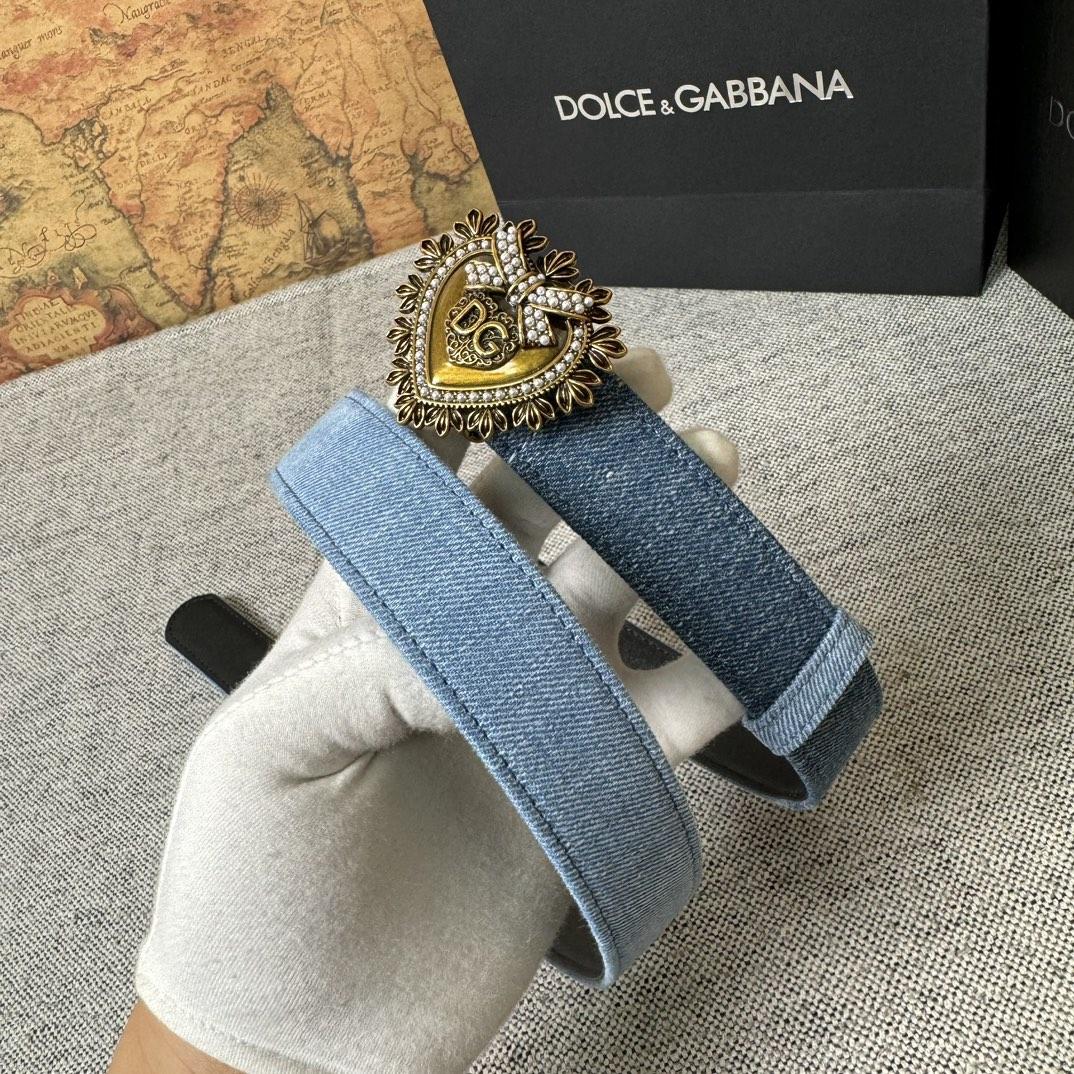 Dolce & Gabbana Devotion Denim Belt - everydesigner