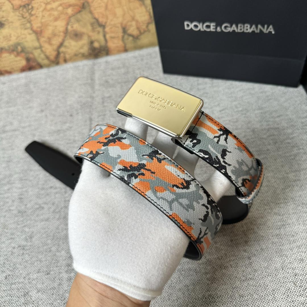 Dolce & Gabbana Camouflage-print Leather Belt - everydesigner