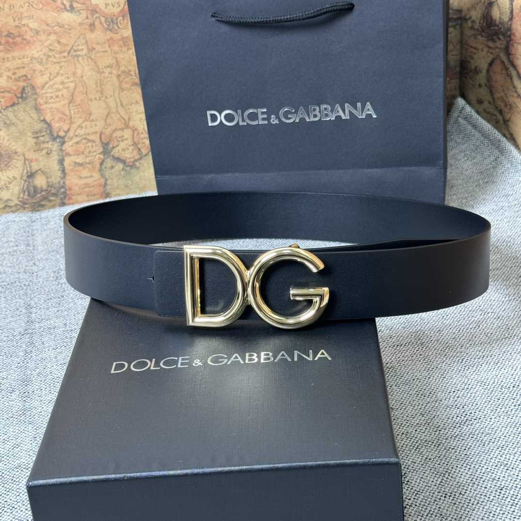 Dolce & Gabbana DG Logo-buckle Leather Belt   40mm - everydesigner