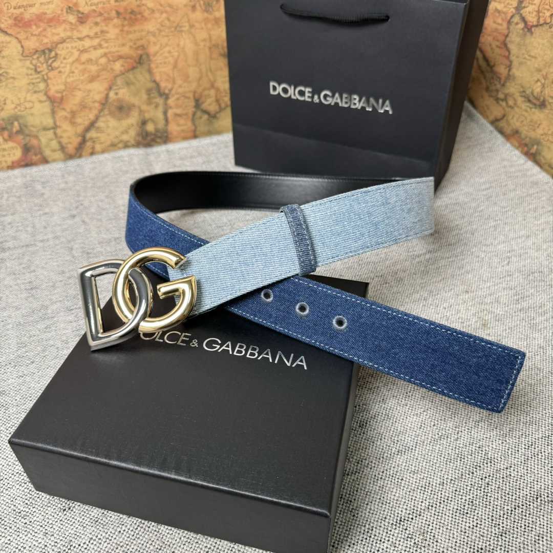 Dolce & Gabbana Denim Belt With DG Logo - everydesigner