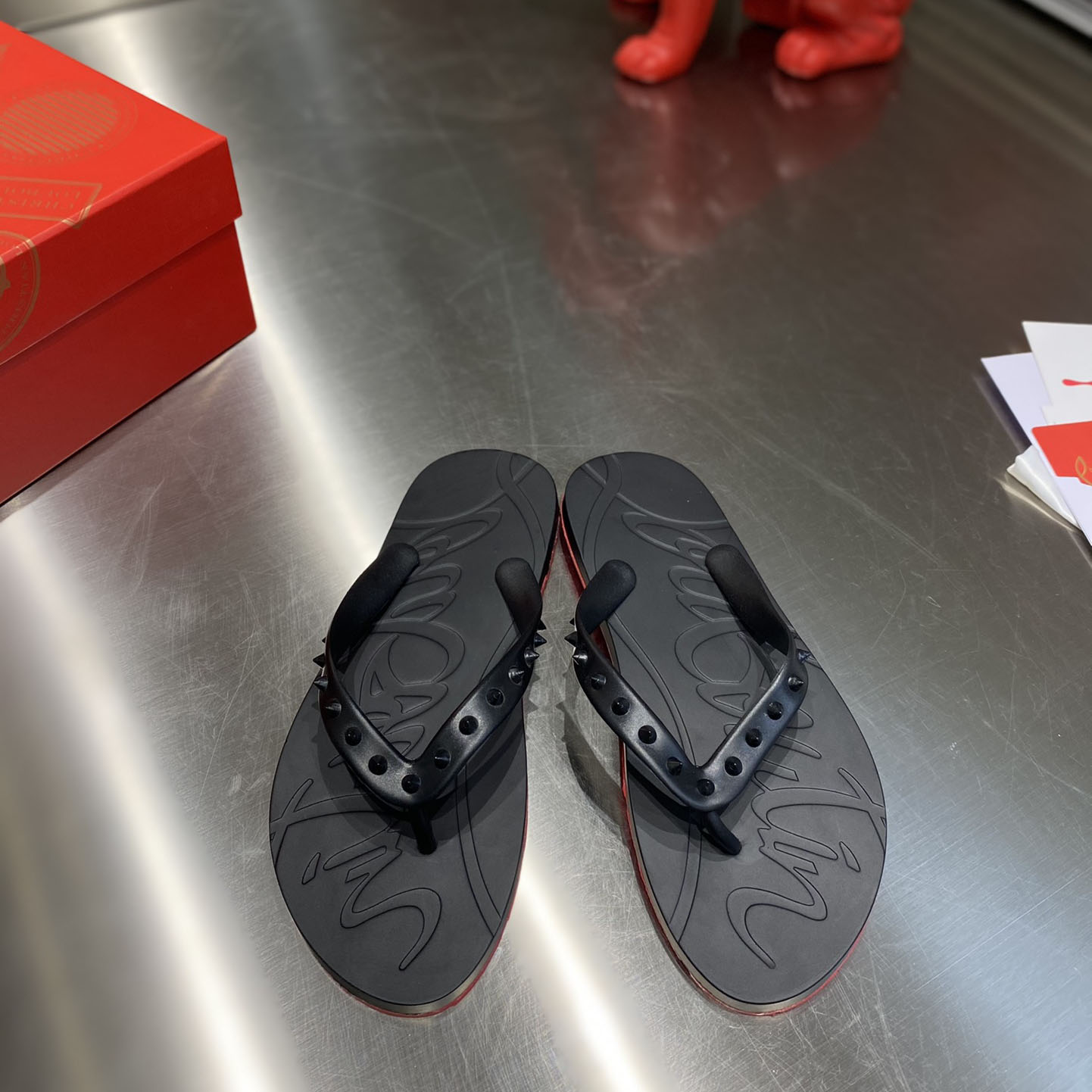 Christian Louboutin Loubi Flip Slide - everydesigner