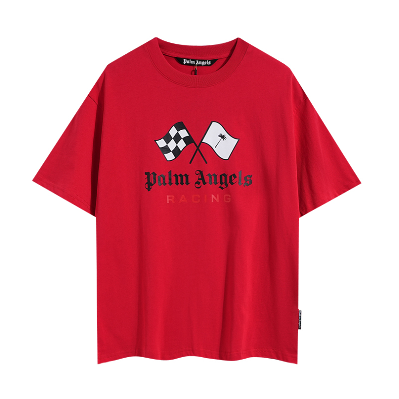 Palm Angels T-Shirt Racing Red - everydesigner