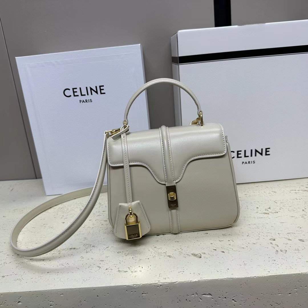 Celine Small 16 Bag In Satinated Calfskin  (17.5-14-7cm) - everydesigner