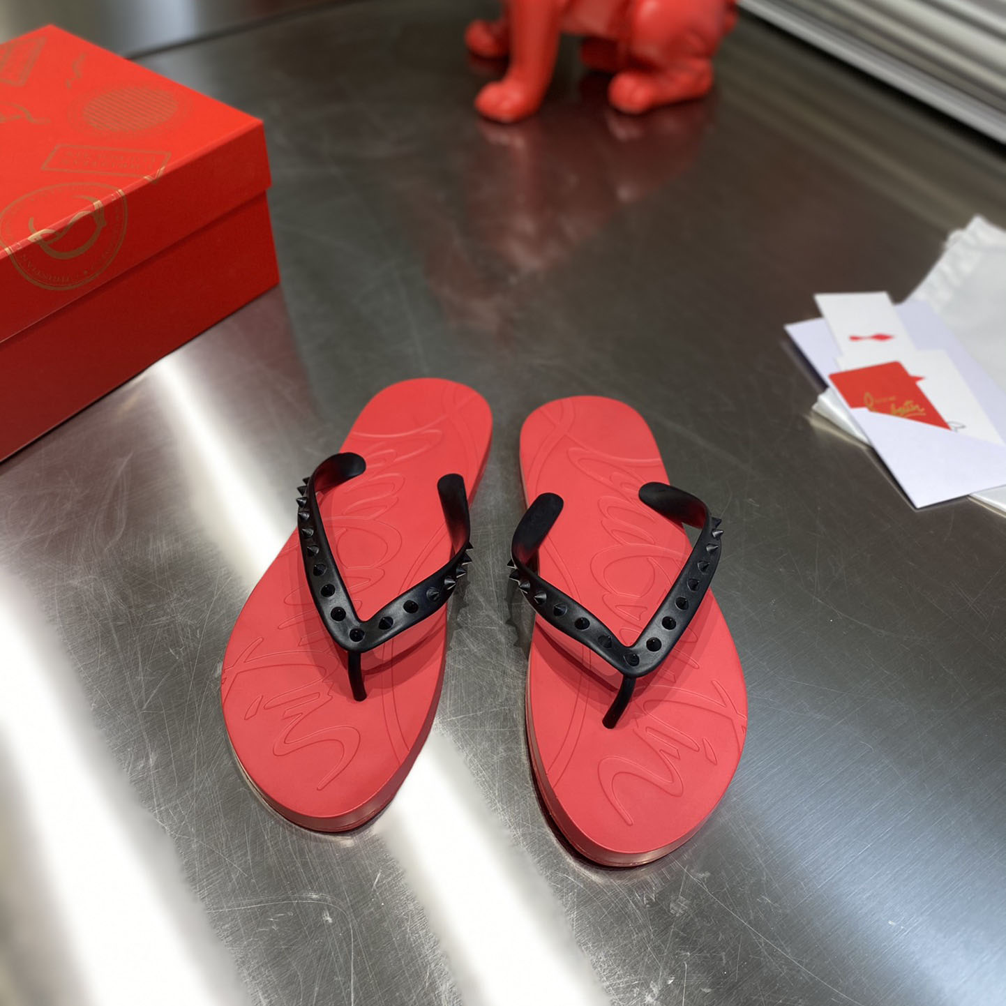 Christian Louboutin Loubi Flip Slide - everydesigner