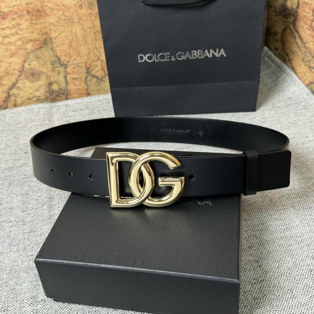 Dolce & Gabbana DG Logo-buckle Leather Belt   40mm - everydesigner