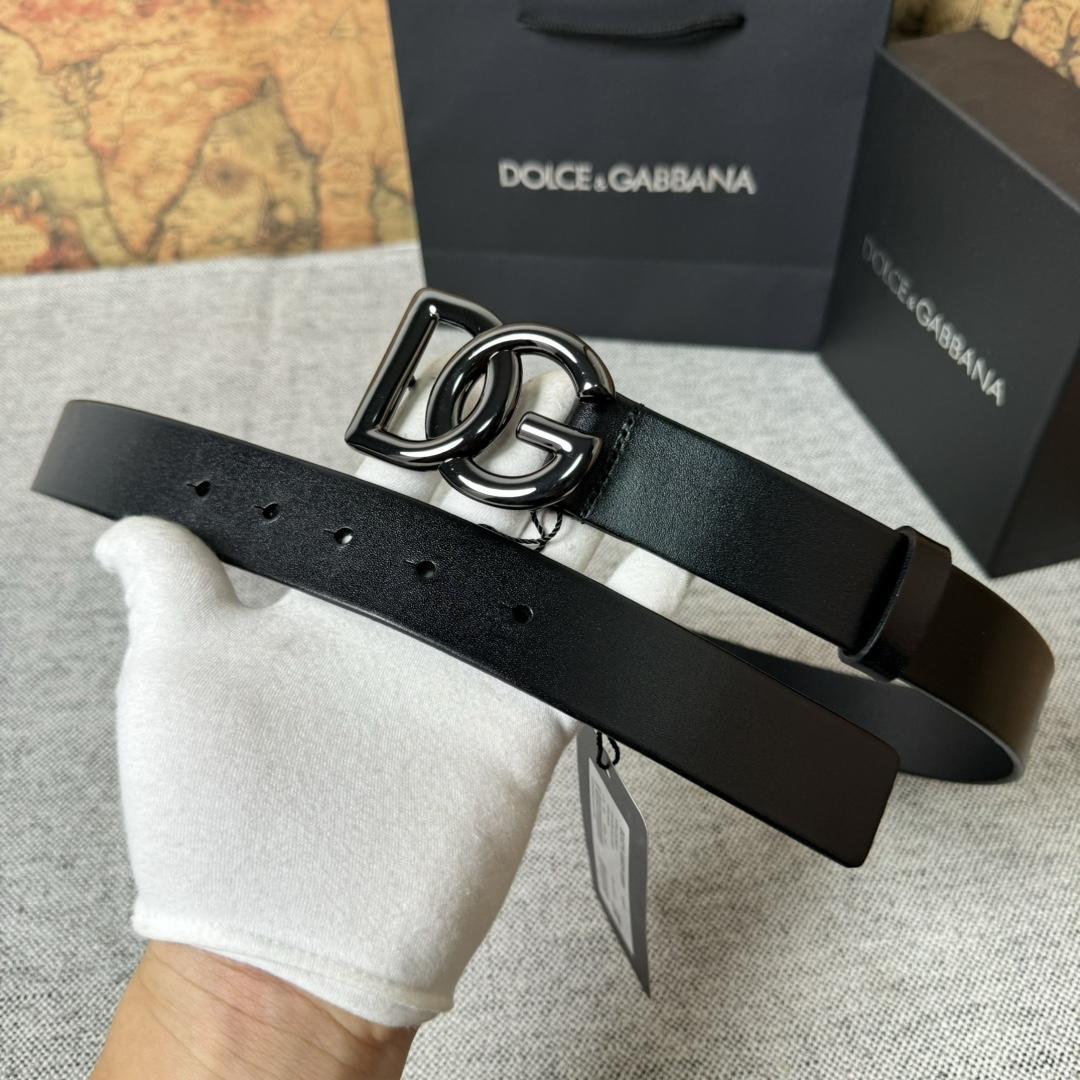 Dolce & Gabbana DG Logo-buckle Leather Belt   35mm - everydesigner