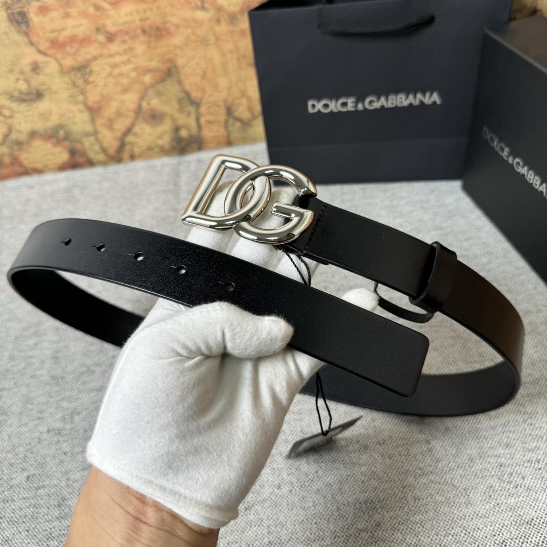 Dolce & Gabbana DG Logo-buckle Leather Belt   35mm - everydesigner