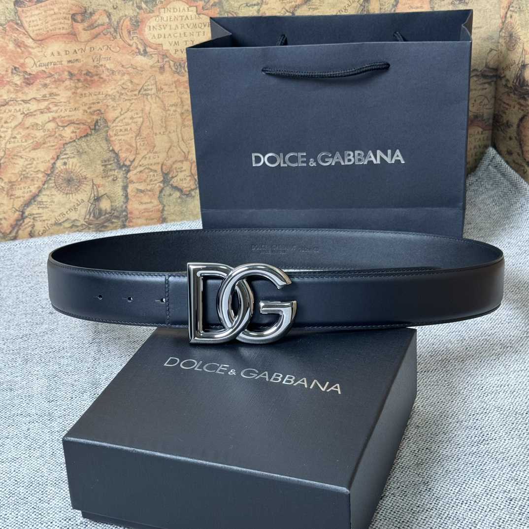 Dolce & Gabbana DG Logo-buckle Leather Belt   40mm - everydesigner