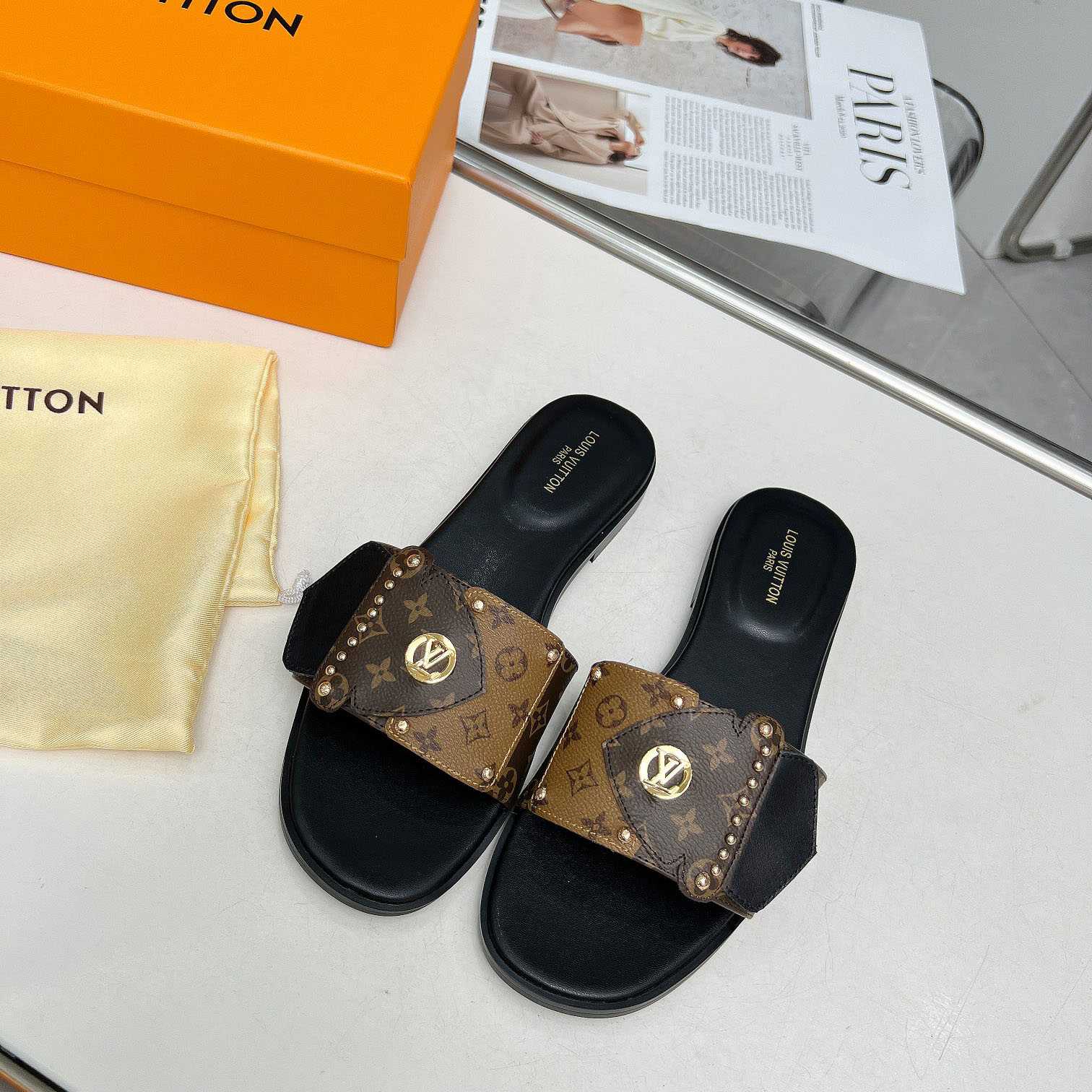 Louis Vuitton LV Frame Flat Mule   1ACXGE - everydesigner