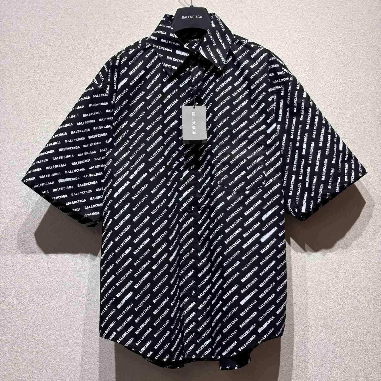 Balenciaga All Over Logo Printed Shirt - everydesigner