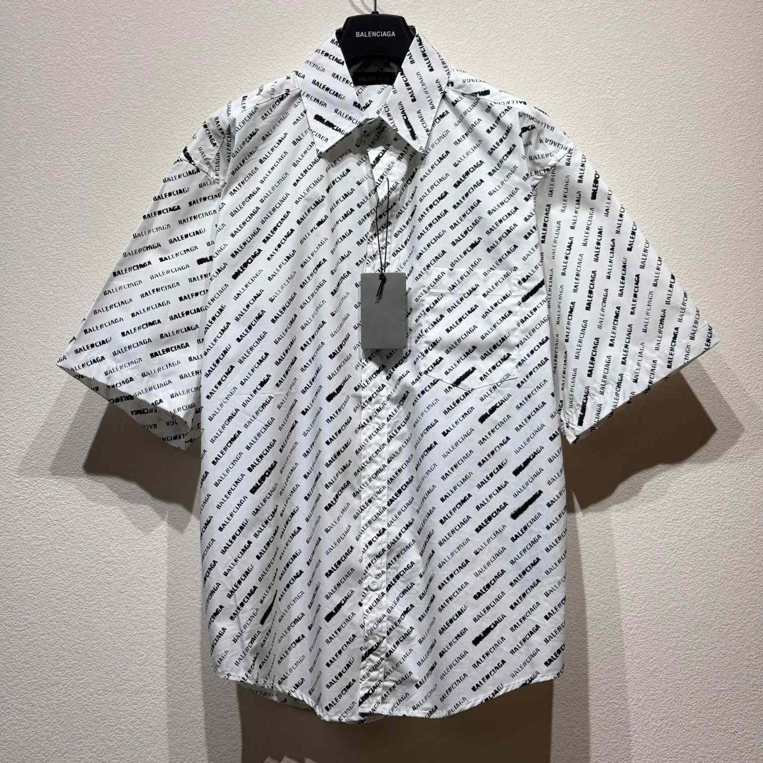 Balenciaga All Over Logo Printed Shirt - everydesigner