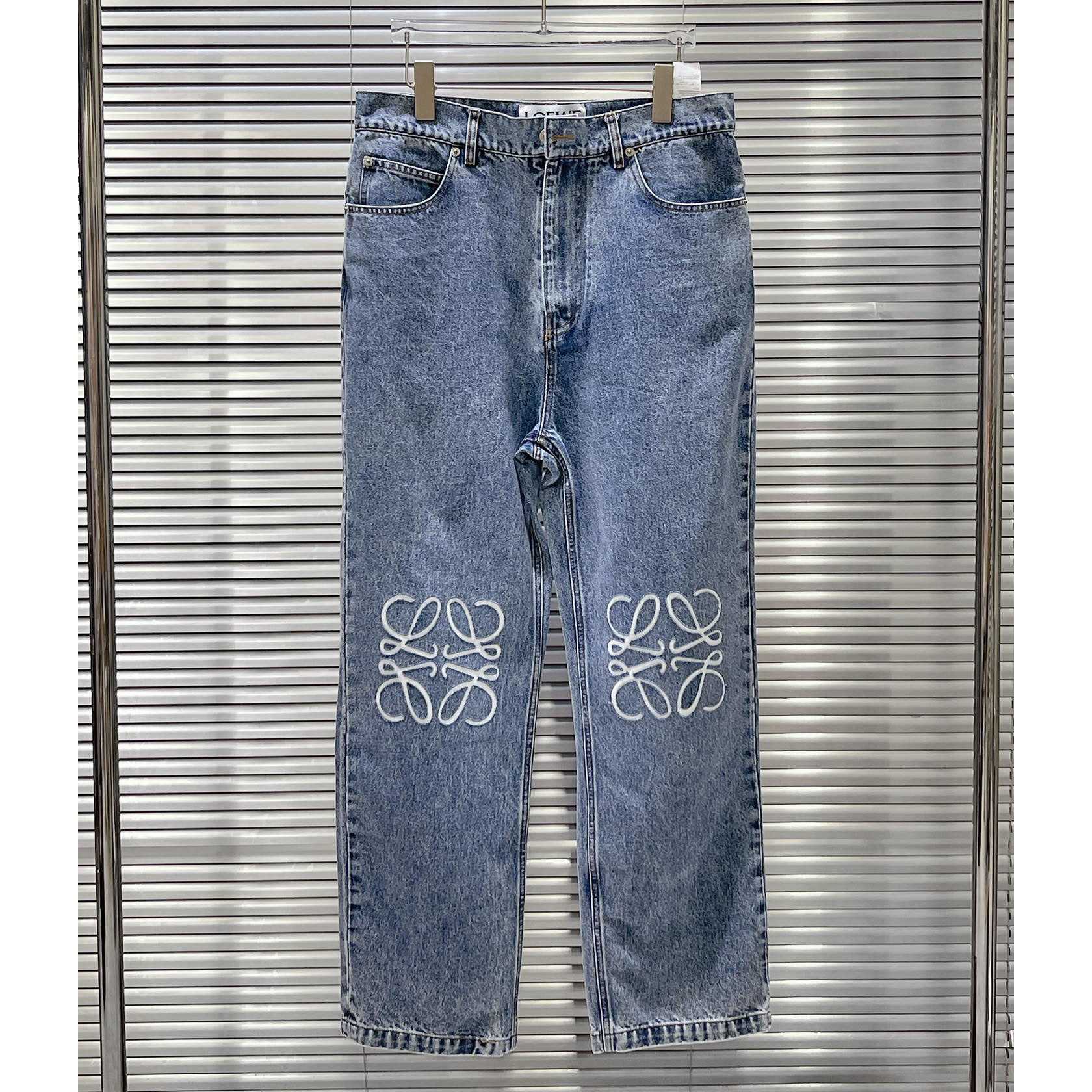 Loewe Anagram Straight-Leg Logo-Appliquéd Jeans - everydesigner