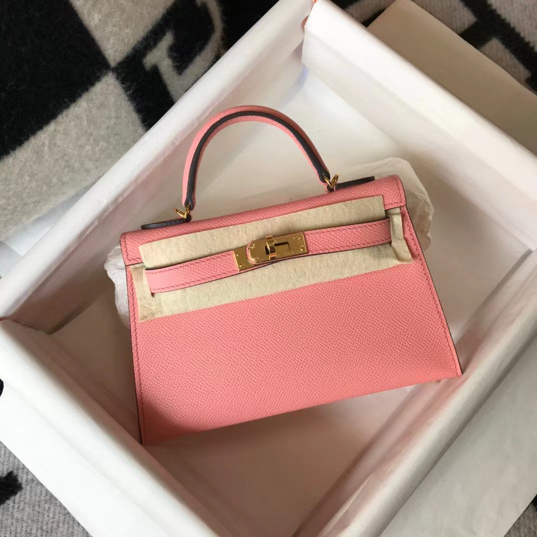 Hermes HM Kelly Mini 20 pink Epsom Gold Hardware （19-13-6.5cm） - everydesigner