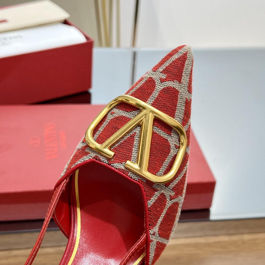 Valenti VLogo Signature Slingback Pump In Toile Iconographe 80mm - everydesigner