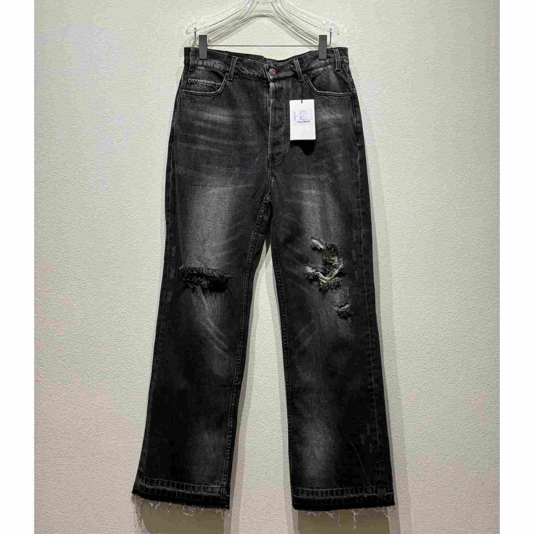 Celine Wesley Jeans In Black Destroyed Denim  - everydesigner