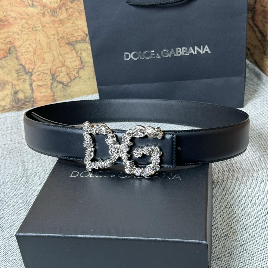 Dolce & Gabbana DG Logo-buckle Leather Belt   40mm - everydesigner