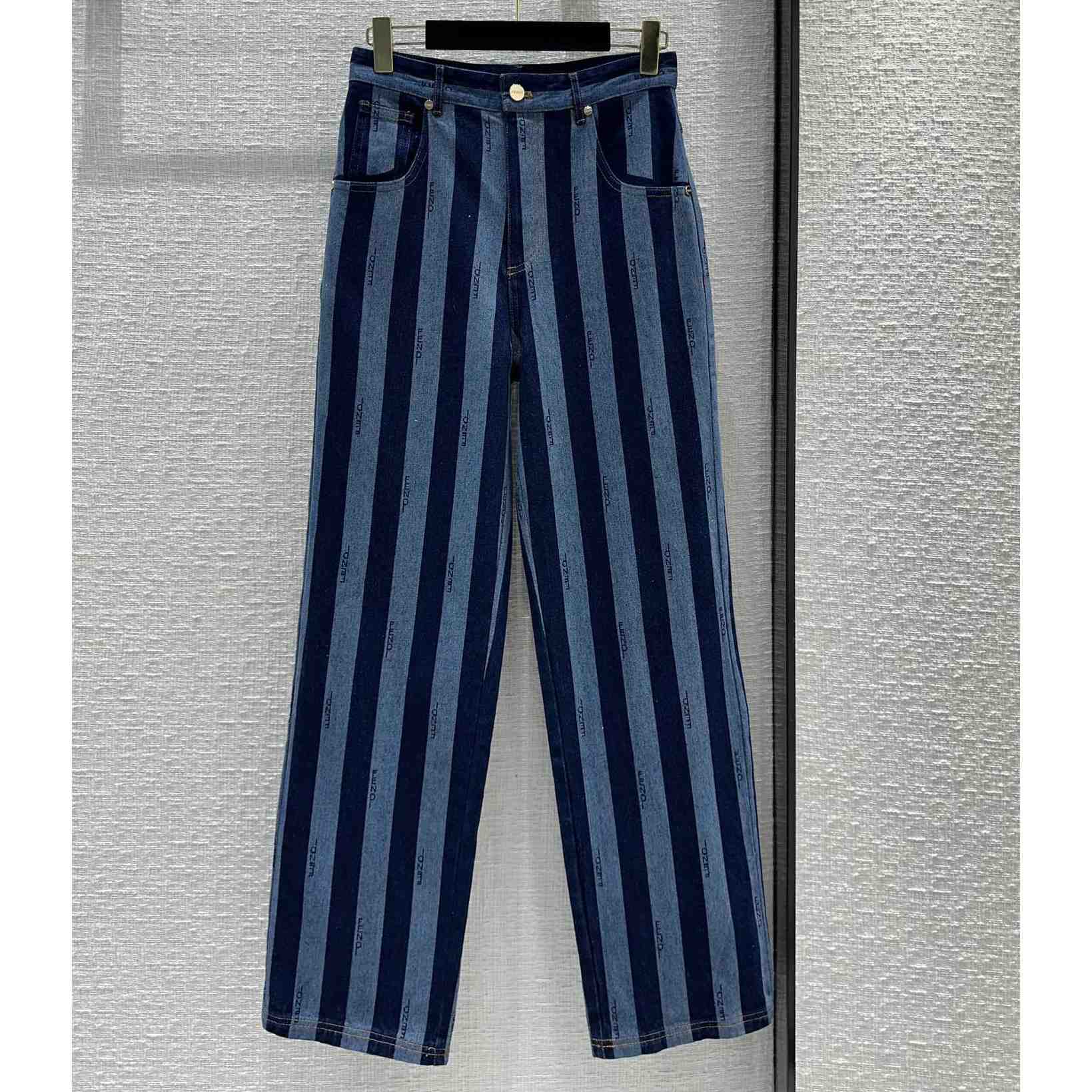 Fendi Blue Pequin Denim Pants - everydesigner