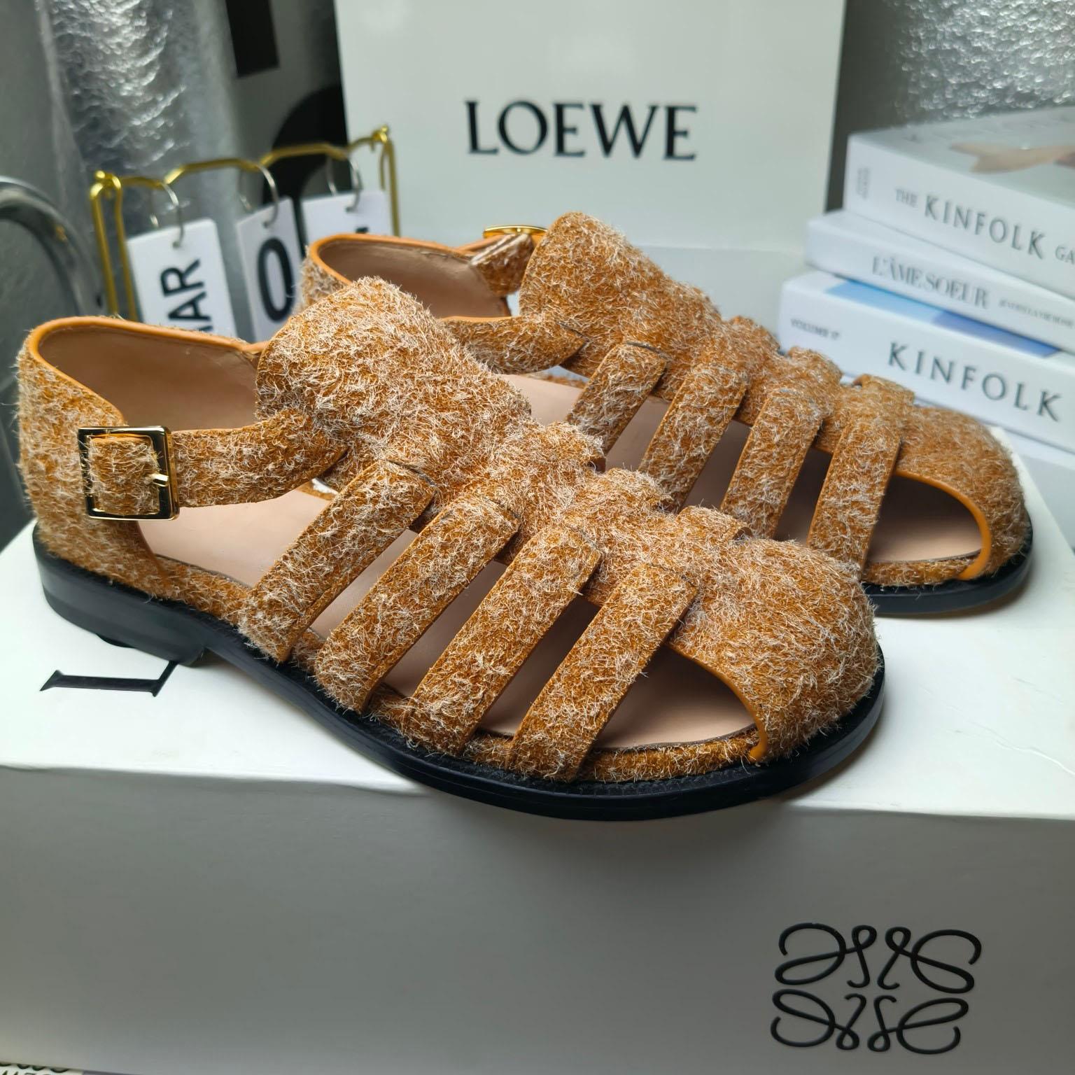 Loewe Campo Sandal In Brushed Suede - everydesigner