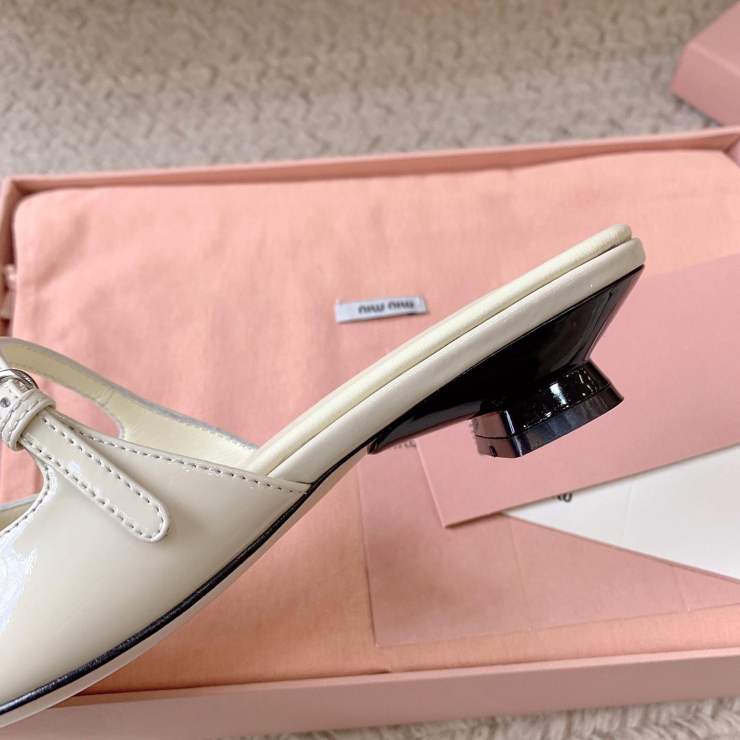 Miu Miu Two-tone Patent Leather Mules - everydesigner